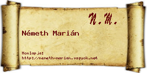 Németh Marián névjegykártya